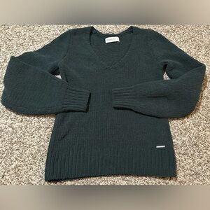 Abercrombie & Fitch Deep Green V-Neck Sweater